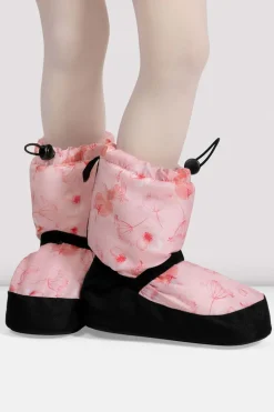 Childrens Floral Print Warm Up Booties-Bloch Cheap