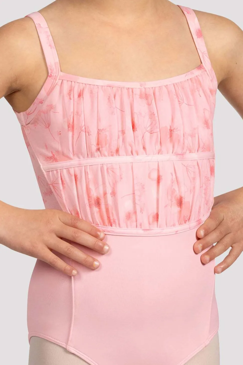 Girls Brooke Floral Mesh Back Leotard-Bloch Online