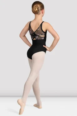 Girls Lila Floral Camisole Leotard-Bloch Clearance