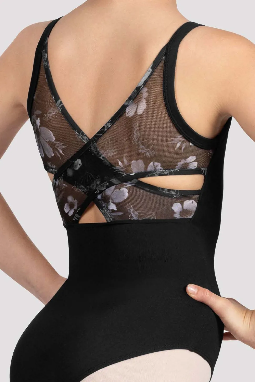 Girls Lila Floral Camisole Leotard-Bloch Clearance