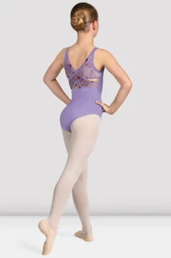 Girls Lila Floral Camisole Leotard-Bloch Discount