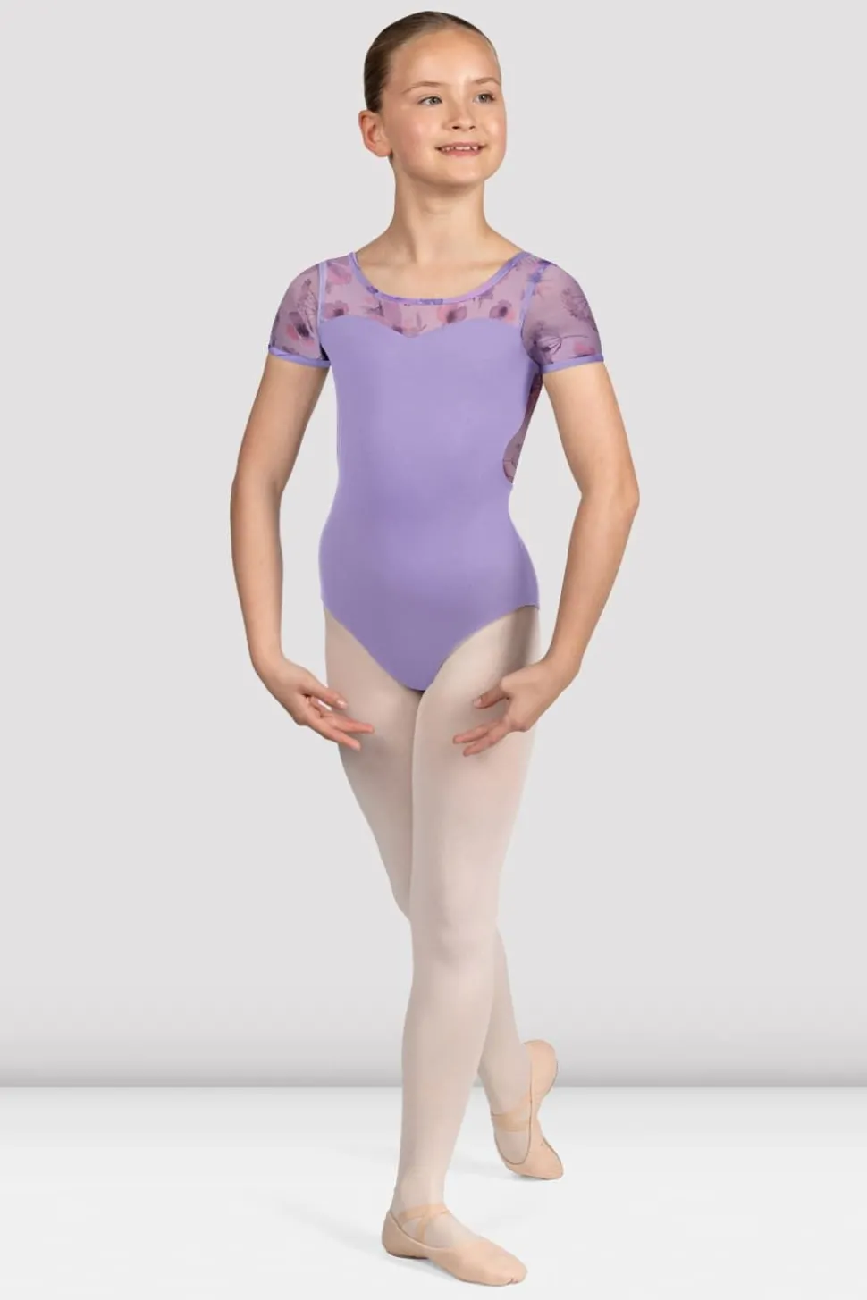 Girls Remi Floral Cap Sleeve Leotard-Bloch Store