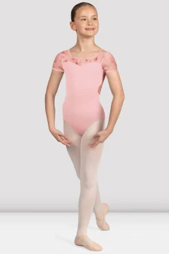 Girls Remi Floral Cap Sleeve Leotard-Bloch Discount