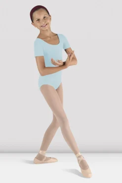 Girls Short Sleeve Round Neck Leotard-Bloch Best Sale