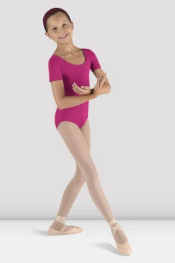 Girls Short Sleeve Round Neck Leotard-Bloch New