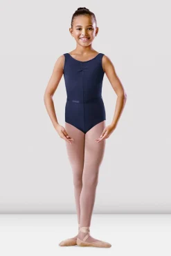 Girls Sleeveless Rouched Front Tank Leotard-Bloch Discount
