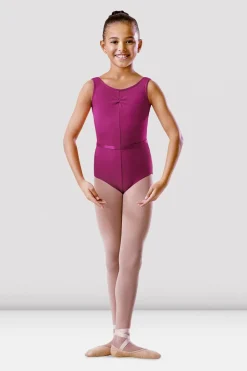 Girls Sleeveless Rouched Front Tank Leotard-Bloch Sale