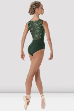Ladies Eden Floral Boat Neck Leotard-Bloch Hot