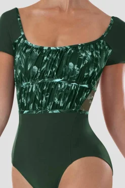 Ladies Mia Floral Cap Sleeve Leotard-Bloch New
