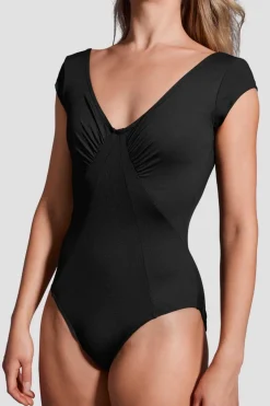Ladies Mirella Label Ruched Cap Sleeve Leotard-Bloch Online