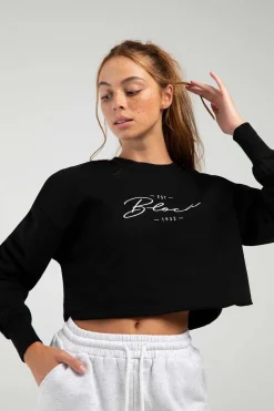 Off-Duty Terry Cropped Crew-Bloch Flash Sale